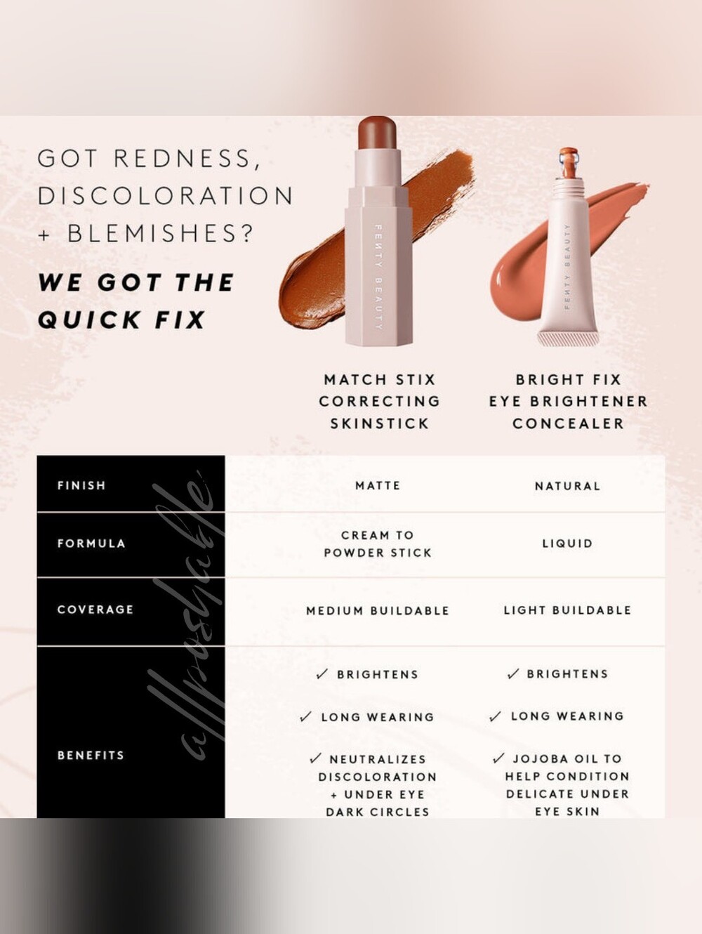 ⭐️LTD QTY⭐️ Fenty Beauty Match Stix - Correcting Skinstick in Rose Quartz - Picture 4 of 7